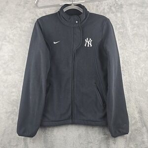 Nike New York Yankees Fleece Jacket Women's‎ Size Medium Black Full Zip Logo